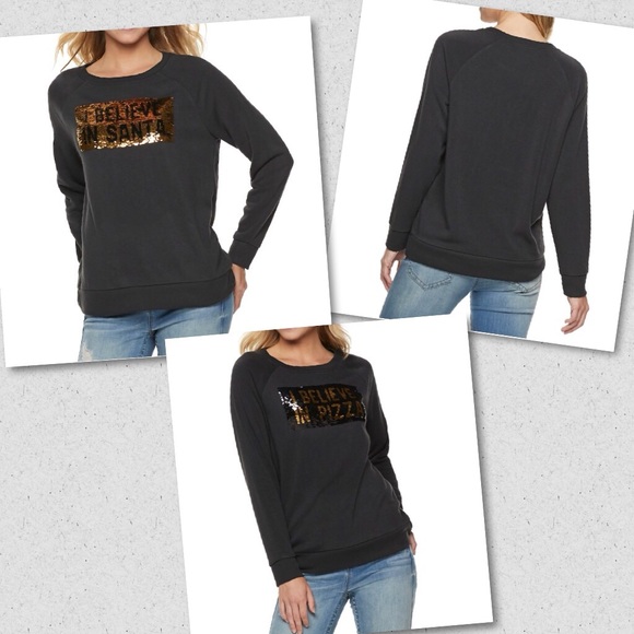 Made Right “I Believe in Santa/Pizza” Sweatshirt Christmas - Picture 8 of 8